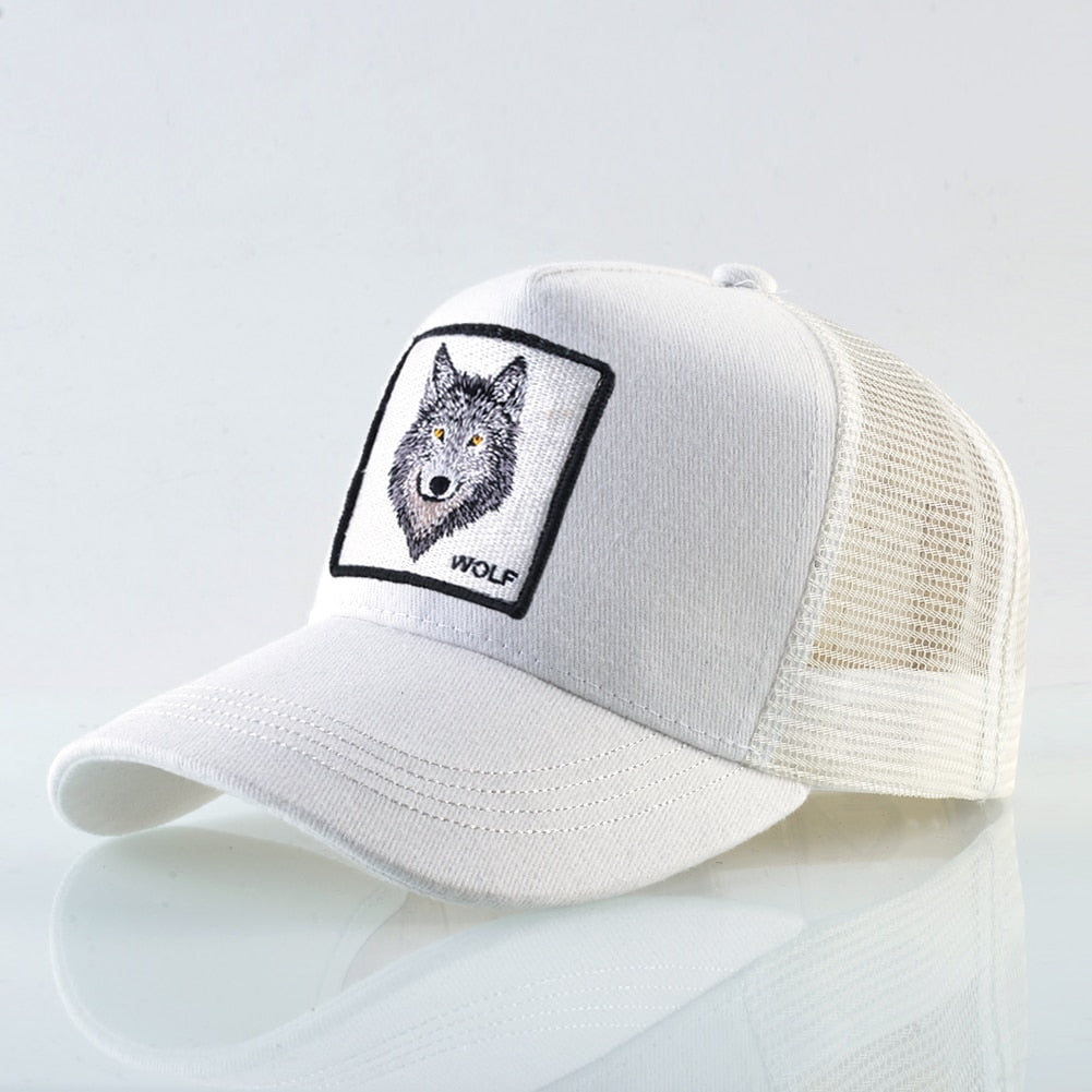 Embroidered Wolf Cap