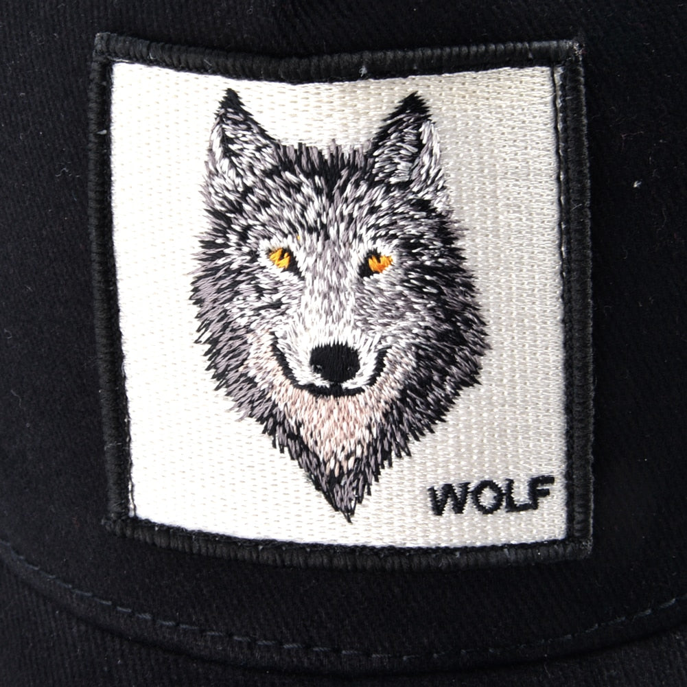 Embroidered Wolf Cap