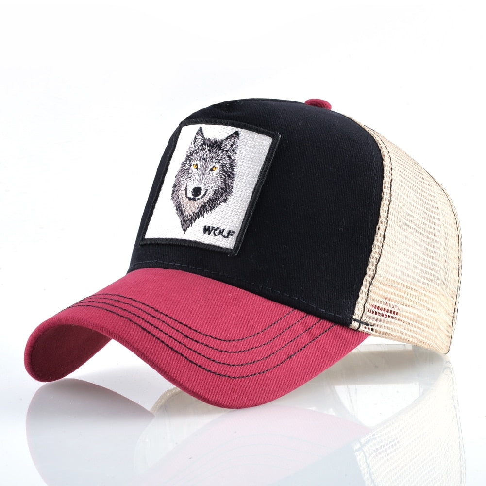 Embroidered Wolf Cap