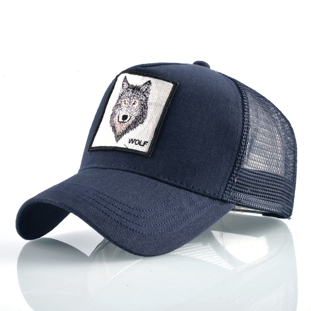 Embroidered Wolf Cap