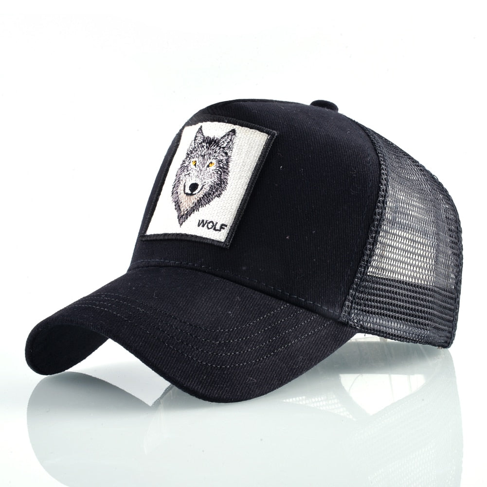 Embroidered Wolf Cap