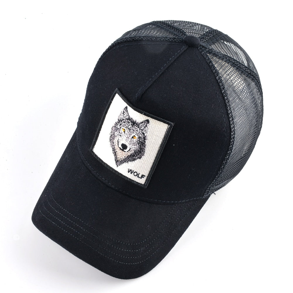 Embroidered Wolf Cap