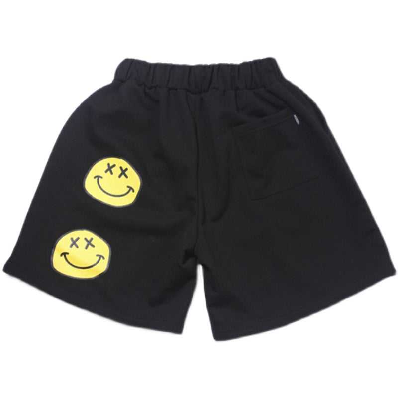 American Style Retro Smiley Face Hip-Hop Street Sports Short Sleeve